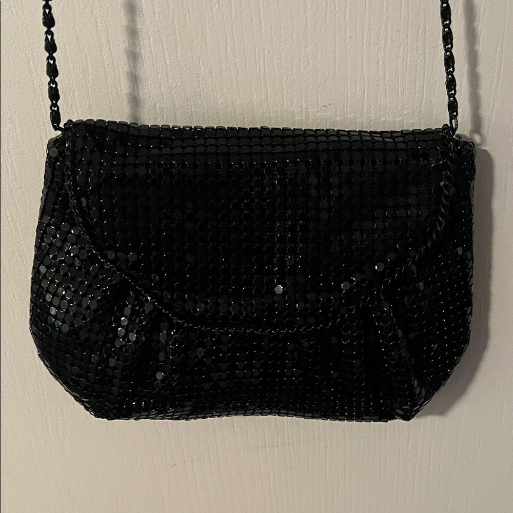 Elegant Black Mesh Evening Bag